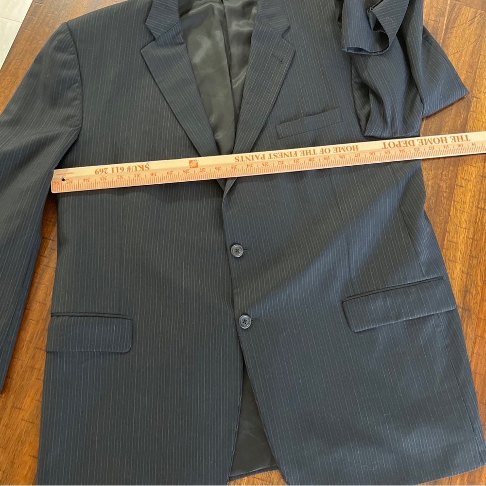 Burberry London United Blazer 100% Wool 48R Pinstripes Black Model HBS40 - Picture 10 of 11